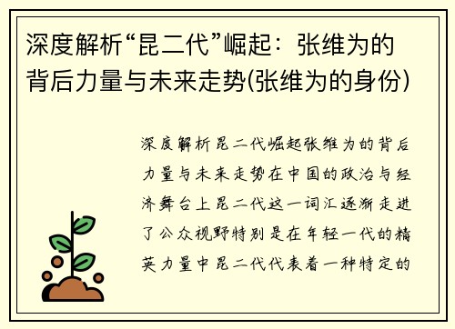 深度解析“昆二代”崛起：张维为的背后力量与未来走势(张维为的身份)