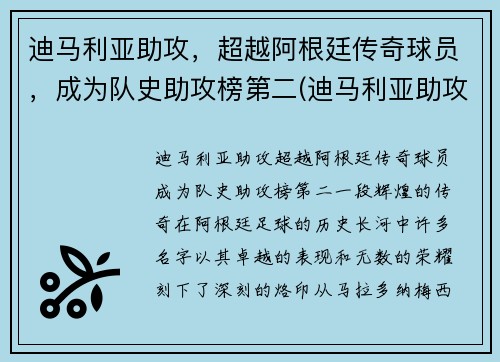 迪马利亚助攻，超越阿根廷传奇球员，成为队史助攻榜第二(迪马利亚助攻数据)